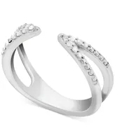 Diamond Cuff Ring (1/10 ct. t.w.) Sterling Silver