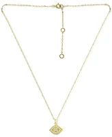 Giani Bernini Cubic Zirconia Evil Eye Pendant Necklace, 16" + 2" extender, Created for Macy's