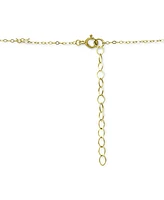 Giani Bernini Cubic Zirconia Curved Bar & Evil Eye Pendant Necklace, 16" + 2" extender, Created for Macy's