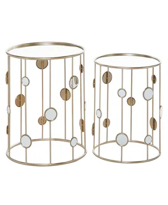 Metal Contemporary Accent Table, 2 Pieces - Gold