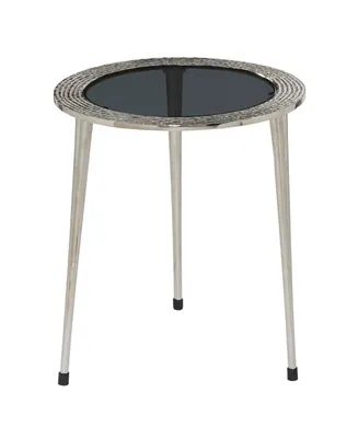 Contemporary Aluminum Accent Table - Silver