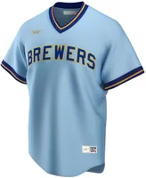 Men's Powder Blue Milwaukee Brewers Road Cooperstown Collection Team Jersey