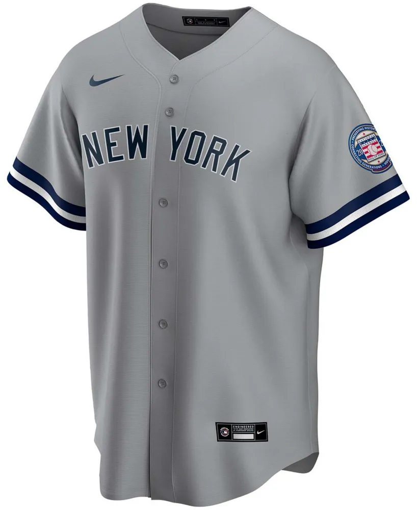 Men's Derek Jeter Gray New York Yankees 2020 Hall of Fame Induction Replica Jersey