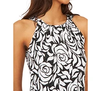 Msk Embellished Floral-Print Sheath Dress