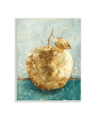 Stupell Industries Gold-Tone Apple Green Textured Food Painting Wall Plaque Art, 13" x 19" - Multi