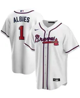 Men's Ozzie Albies White Atlanta Braves Home Replica Player Name Jersey