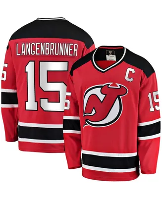 Men's Jamie Langenbrunner Red New Jersey Devils Premier Breakaway Retired Player