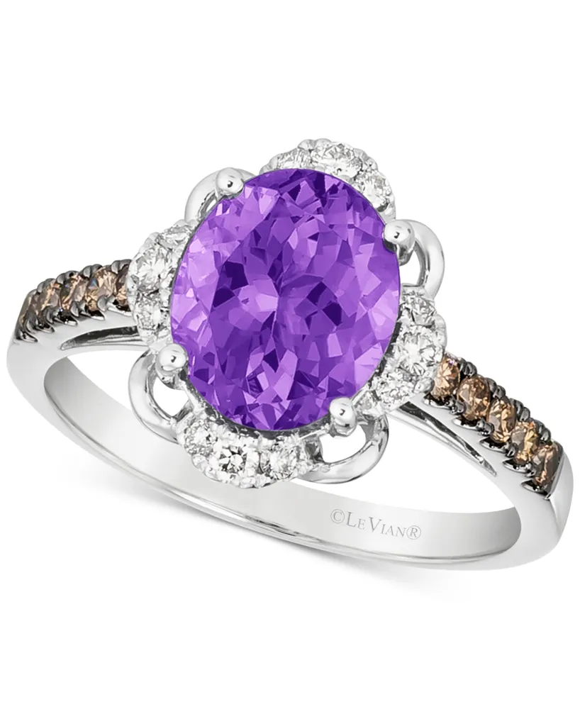 Le Vian Amethyst (3 ct. t.w.) & Diamond (3/8 Ring 14k White Gold (Also Blue Topaz Citrine)