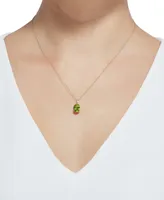 Peridot (2-3/4 ct. t.w.) & Diamond Accent Oval 18" Pendant Necklace in 14k Gold