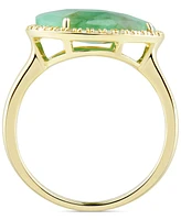 Emerald (4 ct. t.w.) & Diamond (1/10 Statement Ring 14k Gold (Also Ruby Sapphire)