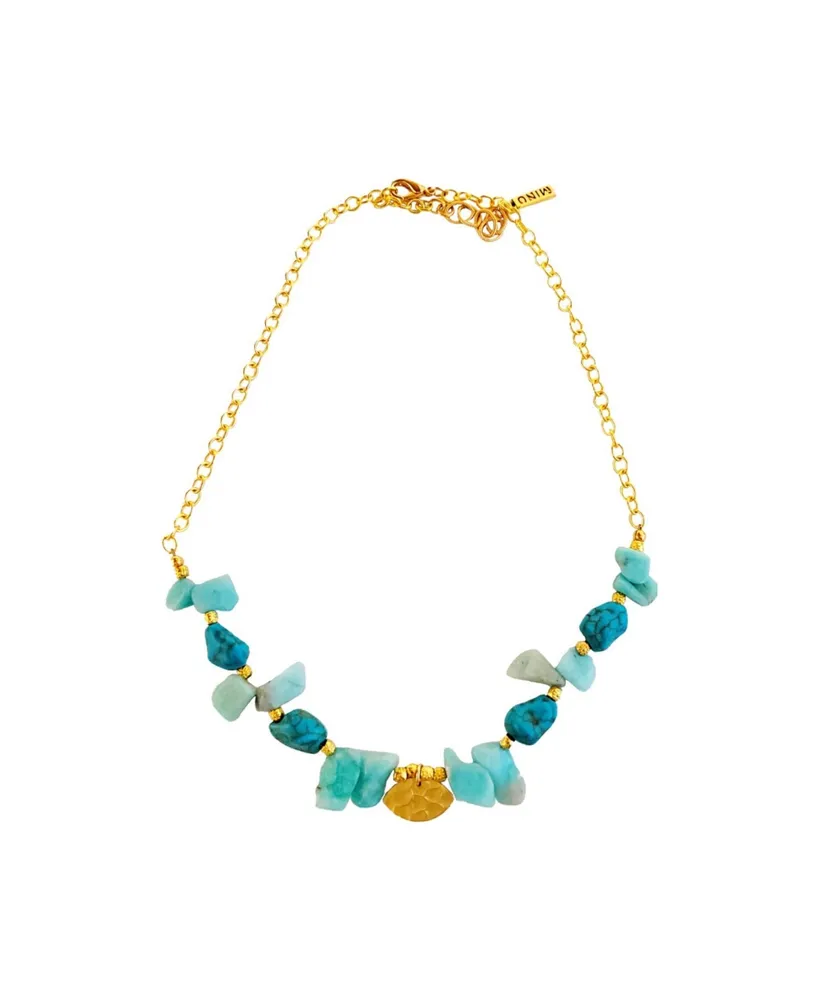 Women's Ain Necklace with Turquoise and Amazonite Stones