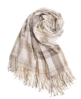 Yarn-Dyed Woven Plaid Throw with Fringe, 60" x 50"