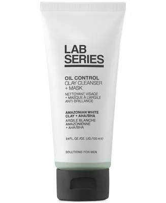 Lab Series Skincare for Men Oil Control Clay Cleanser + Mask, 3.4