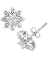 Diamond Flower Cluster Earrings (1/10 ct. t.w.) in Sterling Silver