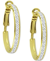 Giani Bernini Cubic Zirconia Medium Hoop Earrings, 1", Created for Macy's