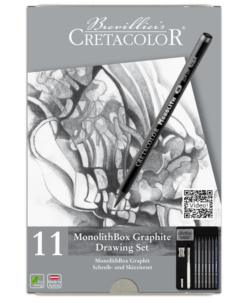 Cretacolor Monolith Graphite Pencil Tin Box Set, 11 Pieces