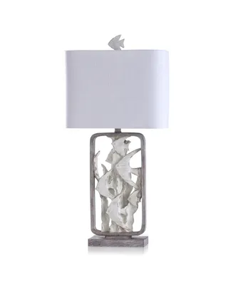 2 Tone Framed Tropical Fish Molded Table Lamp