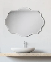 Empire Art Direct Frameless Beveled Oblong Scalloped Wall Mirror