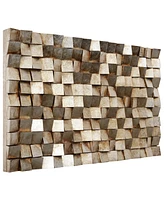 Empire Art Direct 'Textured 1' Metallic Handed Painted Rugged Wooden Blocks Wall Sculpture - 48" x 30"