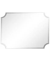 Empire Art Direct Frameless Rectangle Scalloped Beveled Mirror - 30" x 40"