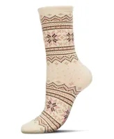 MeMoi Women's Fairisle Cashmere Crew Socks