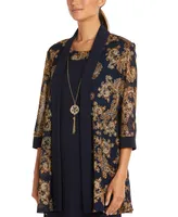 R & M Richards Petite 2-Pc. Paisley-Print Jacket Dress Set