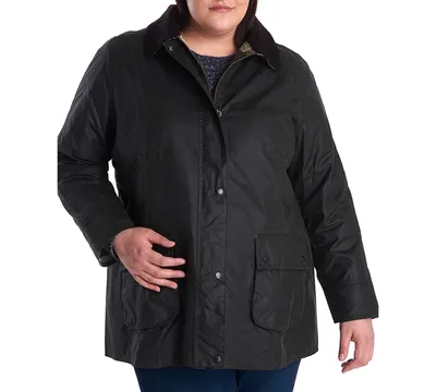 Barbour Women's Plus Classic Beadnell Waxed Cotton Raincoat