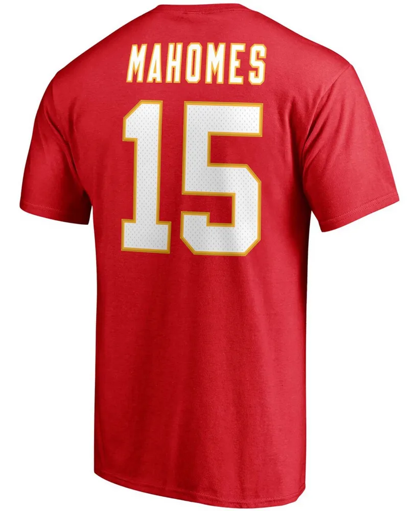 Men's Patrick Mahomes Red Kansas City Chiefs Player Icon Name and Number T-shirt