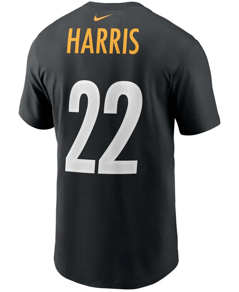 Men's Najee Harris Black Pittsburgh Steelers 2021 Nfl Draft First Round Pick Player Name and Number T-shirt