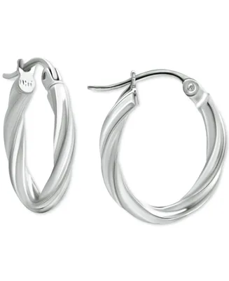 Giani Bernini Oval Twist Small Hoop Earrings, 15mm, Created for Macy's