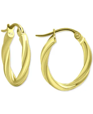 Giani Bernini Oval Twist Small Hoop Earrings, 15mm, Created for Macy's