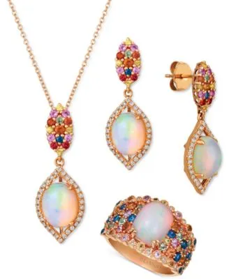 Le Vian Multi Gemstone Vanilla Diamond Pendant Necklace Earrings Ring Collection In 14k Rose Gold
