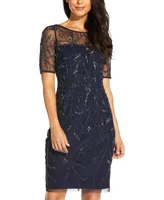 Adrianna Papell Beaded Sheath Dress