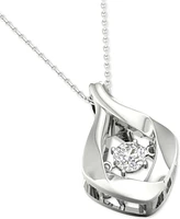 Twinkling Diamond Star Diamond Framed Solitaire 18" Pendant Necklace (1/5 ct. t.w.) in 10k White Gold