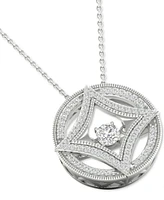 Twinkling Diamond Star Diamond Fashion 18" Pendant Necklace (1/4 ct. t.w.) in 10k White Gold