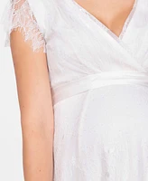 Seraphine Women's Short Lace V Neck Maternity Wedding Dress