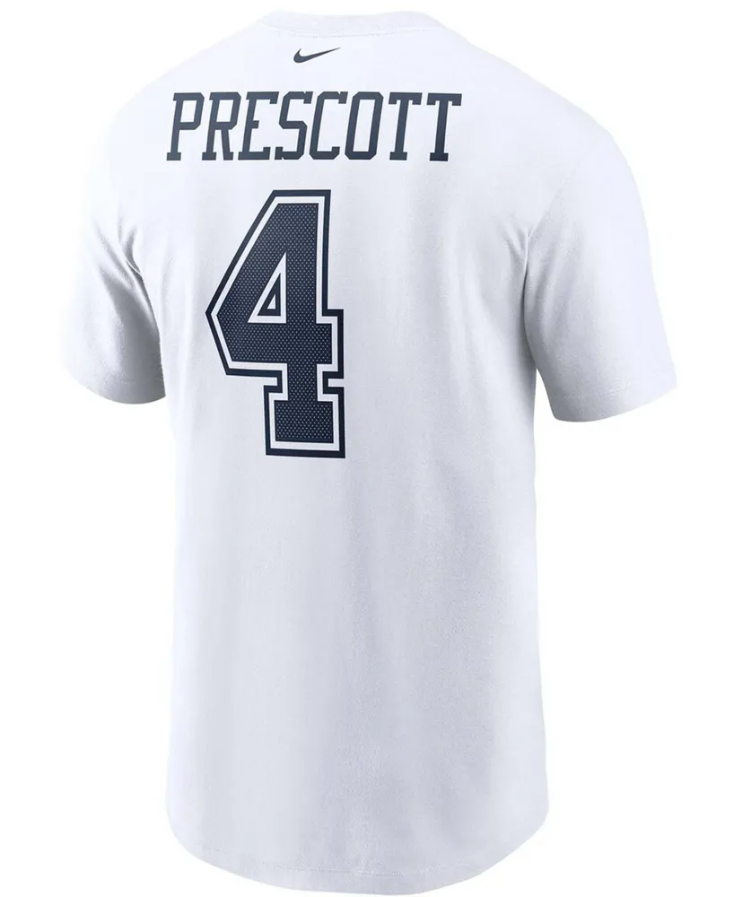 Men's Dak Prescott White Dallas Cowboys Name and Number T-shirt