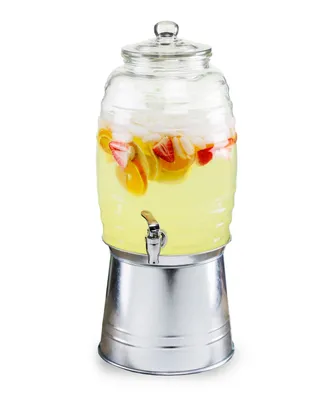 Style Setter Oak Grove 2.5 Gallon Dispenser with Glass Lid and Galvanized Base