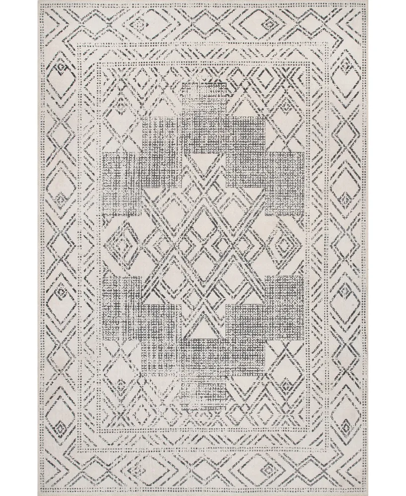 nuLoom Revel BIRV15A 4' x 6' Area Rug - Silver