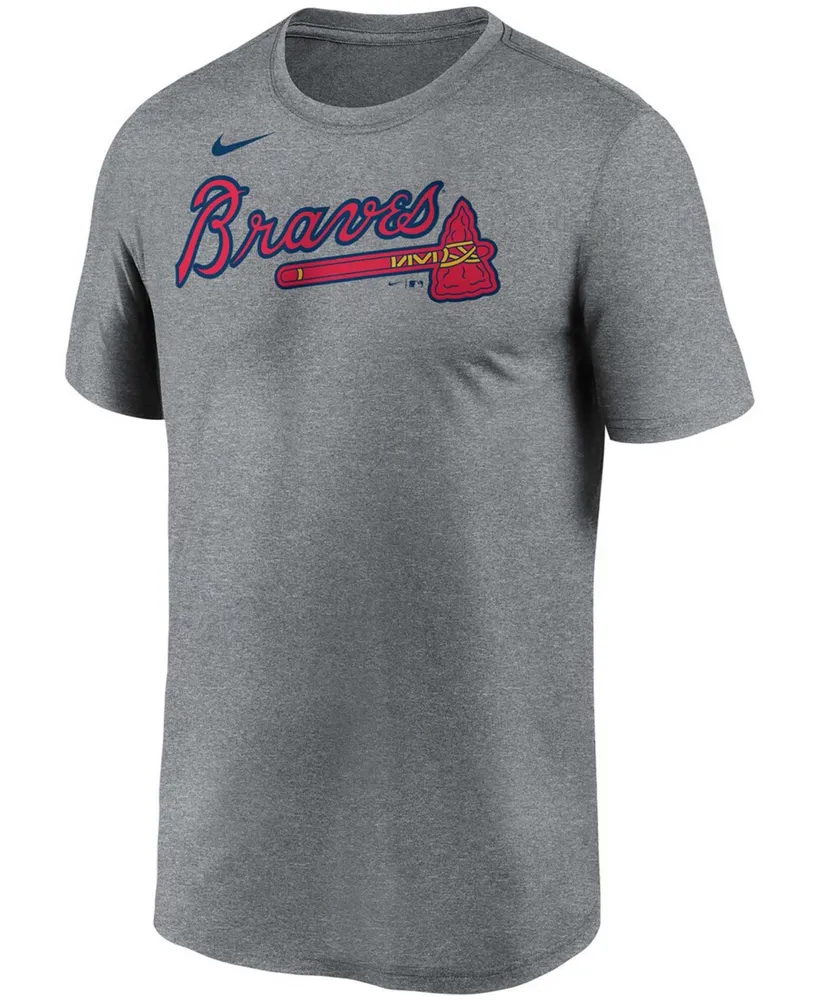 Men's Gray Atlanta Braves Wordmark Legend T-shirt