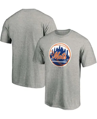 Men's Heathered Gray New York Mets Cooperstown Collection Forbes Team T-shirt