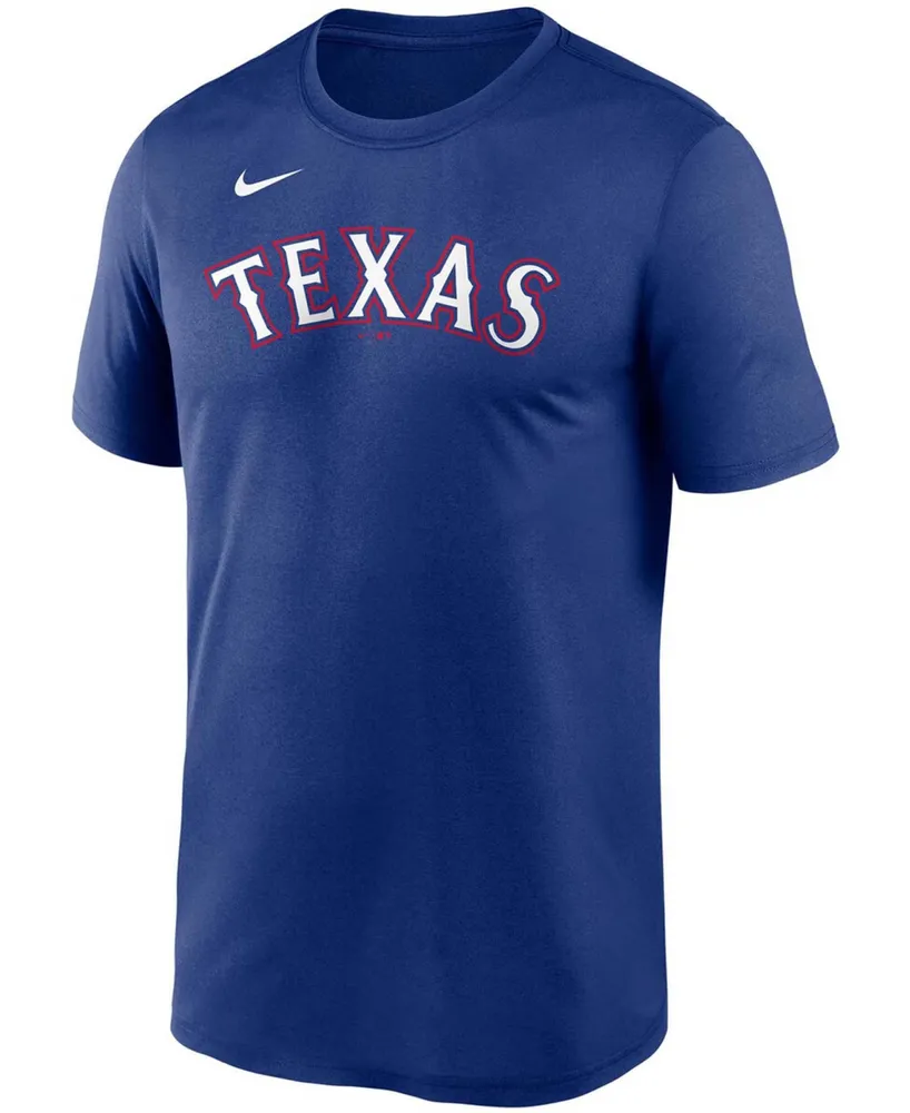 Men's Royal Texas Rangers Wordmark Legend T-shirt