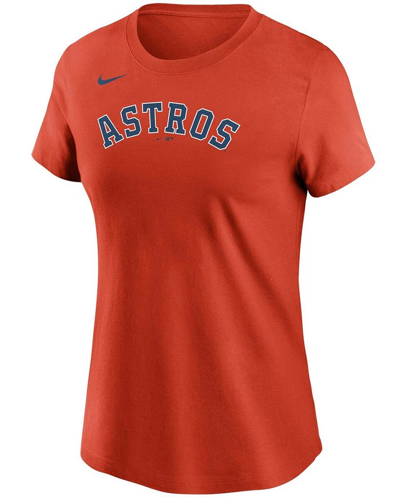 Women's Jose Altuve Orange Houston Astros Name and Number T-shirt