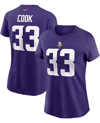 Women's Dalvin Cook Purple Minnesota Vikings Name Number T-shirt