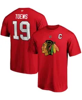 Men's Jonathan Toews Red Chicago Blackhawks Team Authentic Stack Name and Number T-shirt