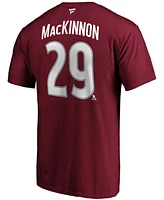 Men's Nathan MacKinnon Big and Tall Burgundy Colorado Avalanche Team Authentic Stack Name Number T-shirt