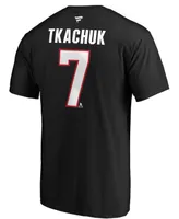 Men's Brady Tkachuk Black Ottawa Senators Authentic Stack Name and Number T-shirt