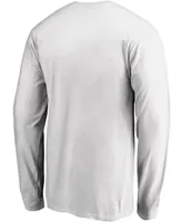 Men's White Charlotte Fc Primary Logo Long Sleeve T-shirt