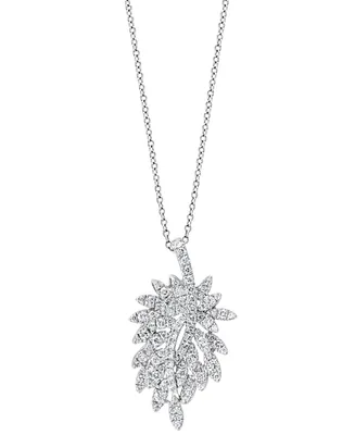 Effy Diamond Cluster 18" Pendant Necklace (7/8 ct. t.w.) in 14k White Gold