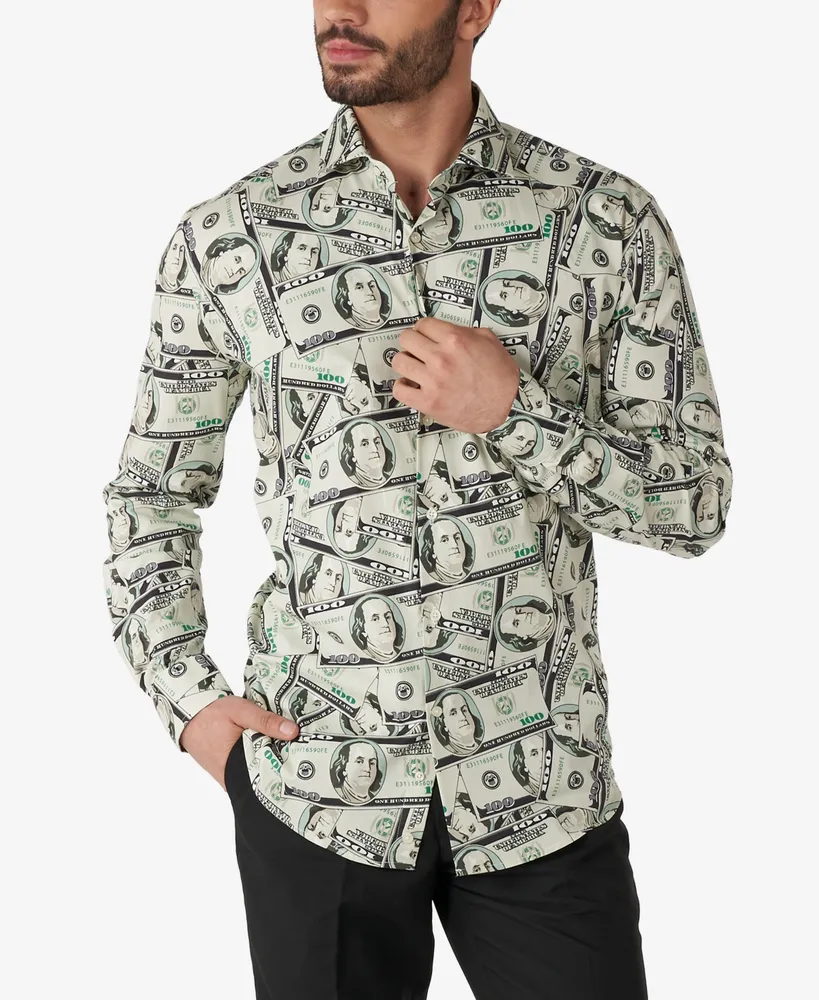 Opposuits Men's Slim Fit Opposuits Cashanova Money Print Dress Shirt
